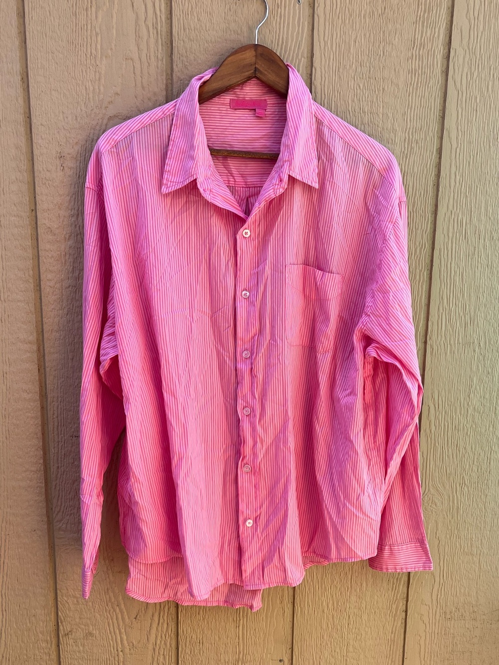Fresh Produce Striped Pink Beachy Button-Up Oxford Shirt XXL NWOT